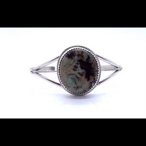 Dry Creek Turquoise and Sterling Silver Cuff Bracelet by Phillip Yazzi
